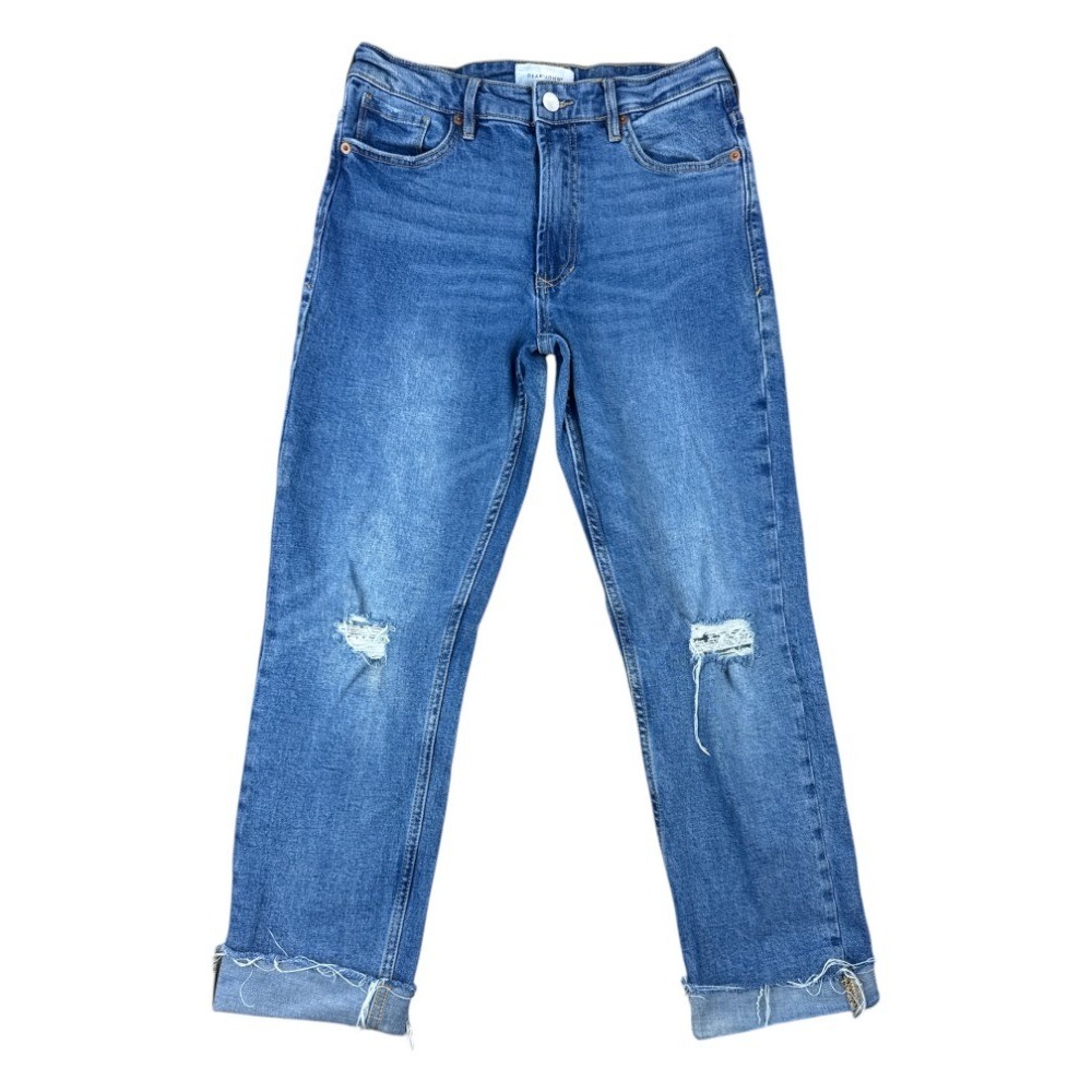 Dear‎ John Jodi 26 Straight High Rise Jeans Distressed Denim Women's Raw Hem